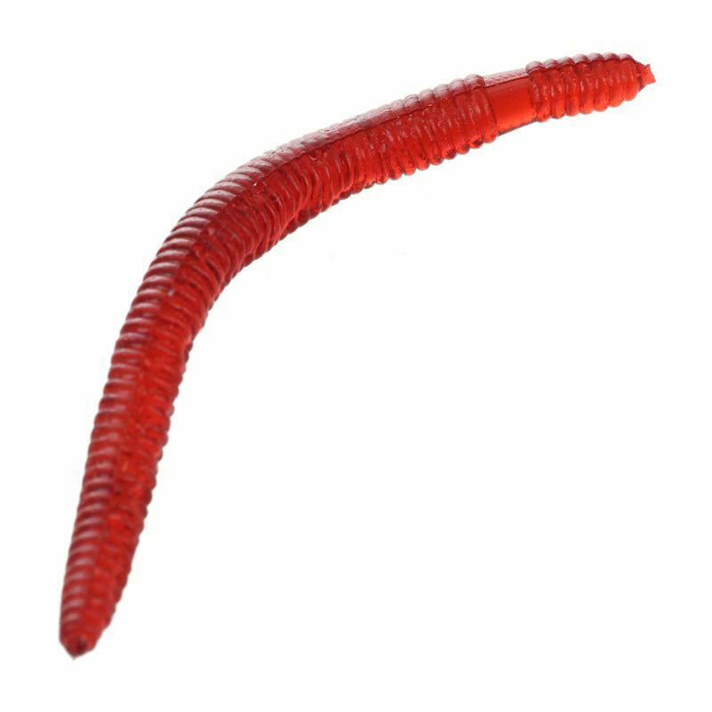 50Pcs/ earthworm plastic lures Artificial Fishing Bionic soft Lures red wor