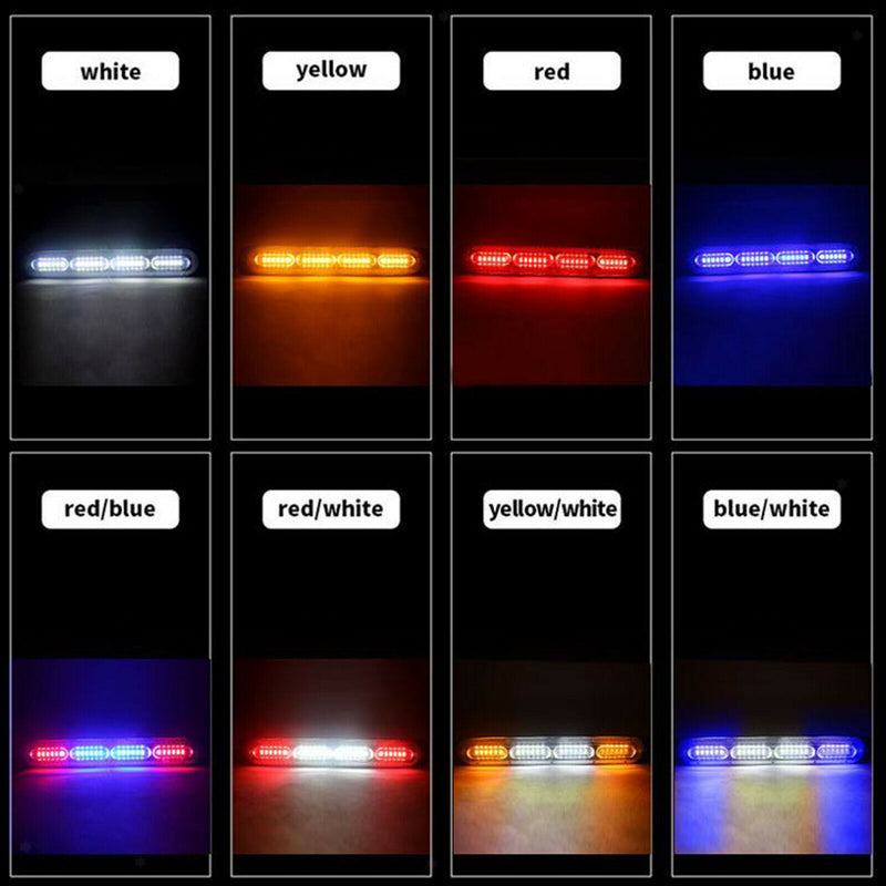 2PCS Car Truck LED Warning Hazard Strobe Flashing Lamp Bar Beacon White