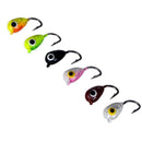 6Pcs Mini Metal Lead Winter Ice Fishing Lure Head Hook Bait 1.8cm 2.3g W2D2 F9U7