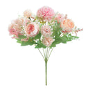 2x 7 head Rose Flowers 32cm for Photo Prop Christmas Banquet Home Ornament