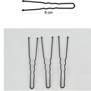 80Pcs Hair Grips U-shaped Waved Bobby Pin Bun Hairpins Clip Updo 6CM Black