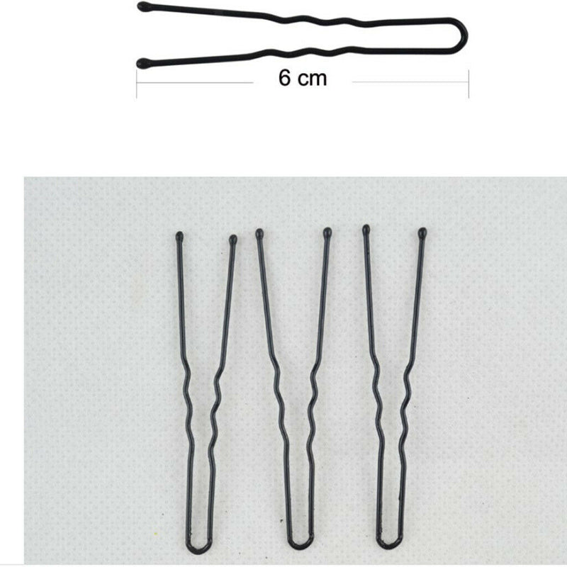 80Pcs Hair Grips U-shaped Waved Bobby Pin Bun Hairpins Clip Updo 6CM Black