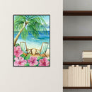 5D DIY Full Drill Diamond Painting Beach Chairs Cross Stitch Embroidery Kit