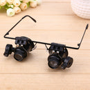 Glasses Type with LED Magnifying Glass 20X Magnifier Repair Microscope