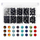 400pcs Lava Stone Rock Beads with Chakra Beads for Essential Oil and Jewelr N3N4