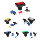 5Pcs Rectangle Arcade Game Machine Part & LED Light Illuminated Push Button