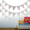 12 Flags White Plum Lace Cotton Flags Pennant Wedding Birthday Party Decor