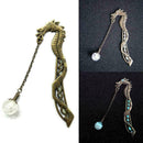 Luminous Traditional Dragon Pattern Bookmark Alloy Night Light Bookmark Del A2O0