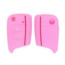Flod Key Silicone 3Buttons Protective Case Cover for Volkswagen 2017 Pink