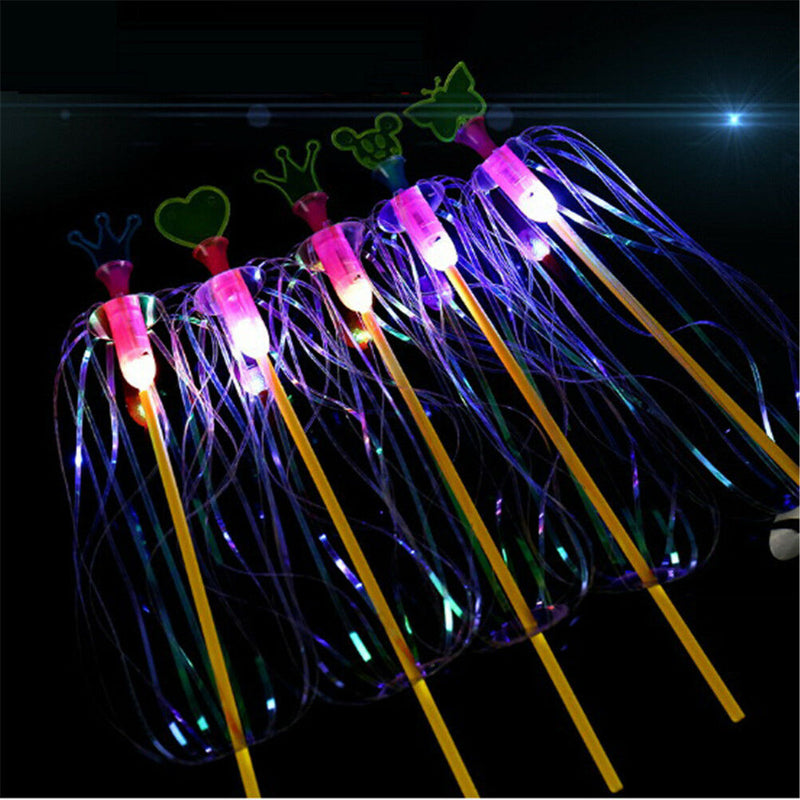 Rainbow Magic Stick Wand LED Bubble Flower Colorful Shining LigLJ Wand SticE3CU
