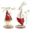 Iron Craft Gift Cartoon Couple Rabbits Statue Garden Sculpture Home Ornament