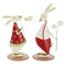 Iron Craft Gift Cartoon Couple Rabbits Statue Garden Sculpture Home Ornament