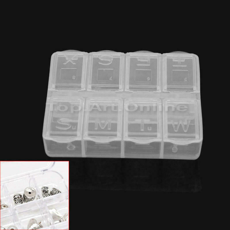 Pill Travel Box 8 Slots Tablet Holder Medicine Dispenser Organiser Storage Case