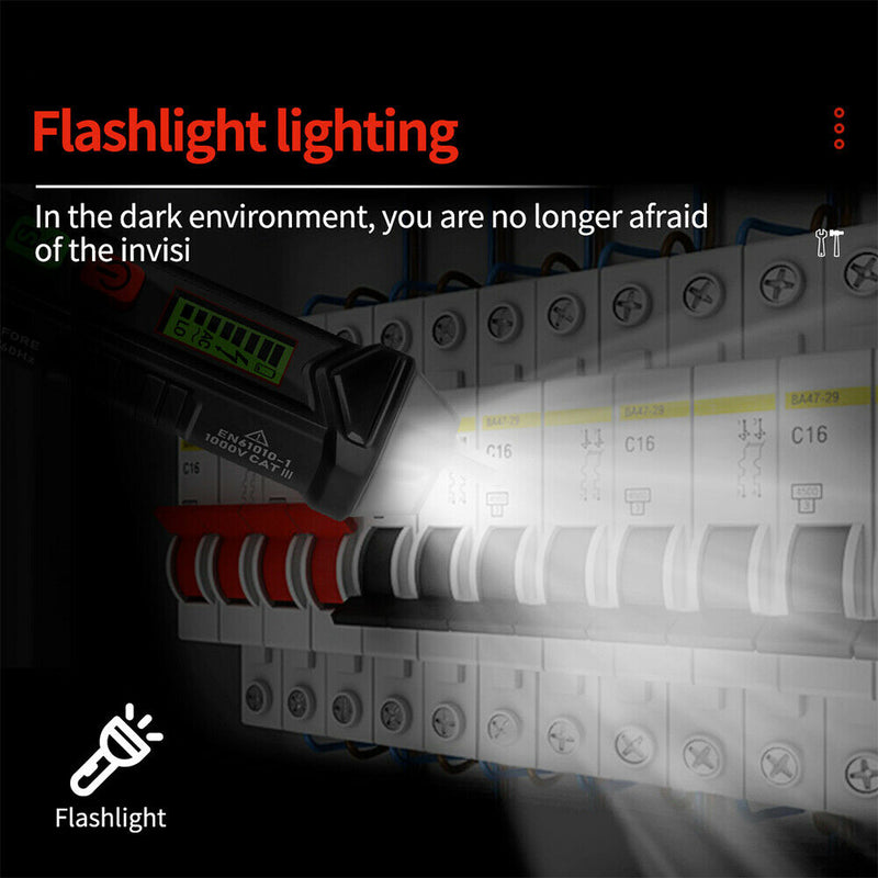 Safe Voltage Tester Pen 12V 1000V Adjustable Sensitivity Non Contact Home