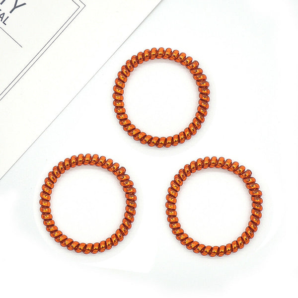 12Pcs Rubber Telephone Wire Hair Ties Spiral Hair Head Elastic Bands HOT !!!