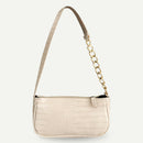 Alligator Pattern Handbag Tote Women Leather Underarm Shoulder Bag (White)