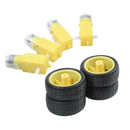 4 Pcs For Arduino Smart Car Robot Plastic Tire Wheel with DC 3-6V Gear Moto
