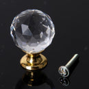 Golden Based Clear Crystal Knob Drawer Cabinet Wardrobe Closet Pull Handle
