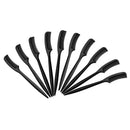 10 Pieces Plastic Mini Eyebrow Trimming Shaping Combs Brushes Makeup Black