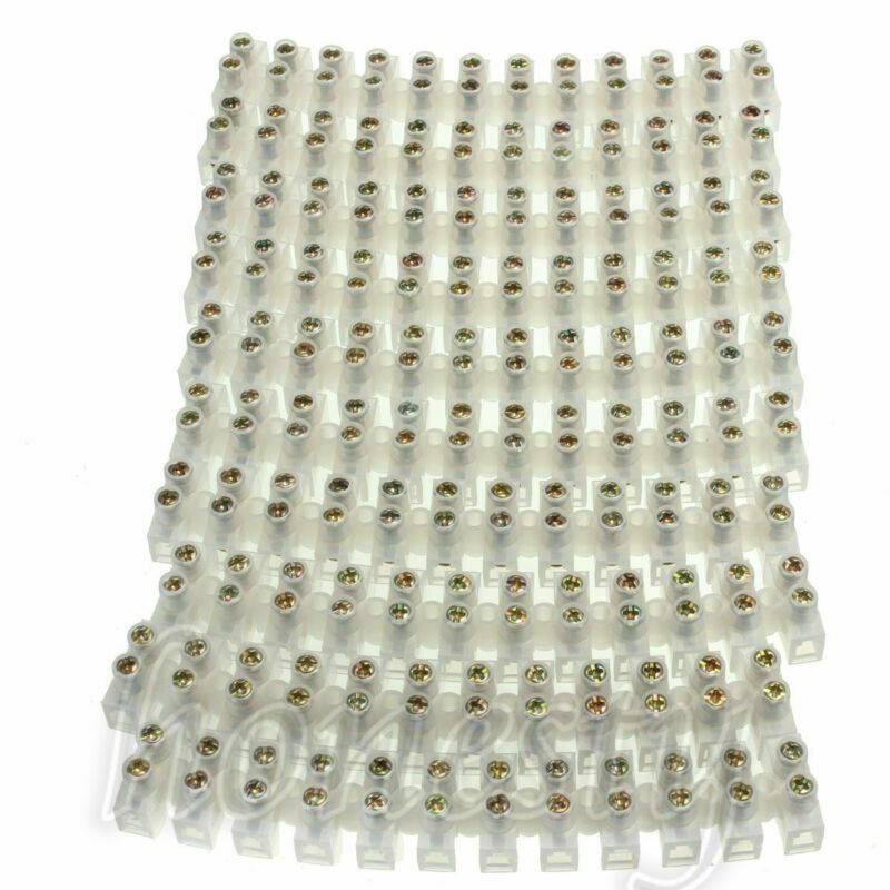 10PCS Dual Row 12 Positions Screw Terminal Electric Barrier Strip Block 380V 10A