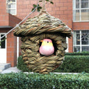 2Pcs Handwoven Straw Bird Lounge Nest Birdhouse Box for Hatching Breeding Garden