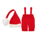 2pcs/Set Cute Baby Knitting Photography Props Overalls Hat Festival Suit