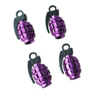 Purple Grenade Shaped Cool Car Tire Tyre Valve Cap Cover
