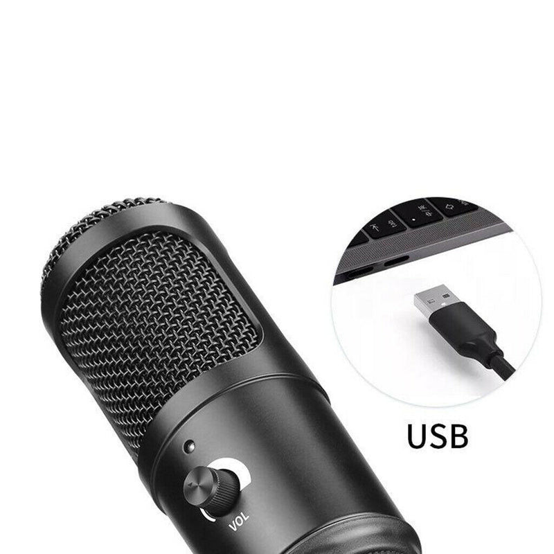 USB Studio Recording Microphone,Condenser Broadcast Mic W/ Stand Recording