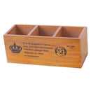 3 Grids Wooden Table Storage Box Holder Jewelry Cosmetic Sundries Box Flowerpot