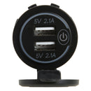Waterproof LED 4.2A USB Charger for 12-24V Car Boat Power Socket w/ Touch Switch