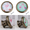 2 x Flamingo Pattern Knobs Door Drawer Cabinet Handles Pull Knob Accessories