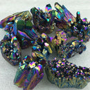 Natural Quartz Crystal Rainbow Cluster VUG Mineral Specimen Healing J1P1