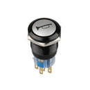 19mm Momentary BLUE LED Marine Car Stainless Horn Push Button Light Switch DC12V