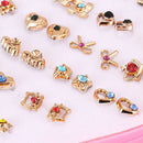 4X(36Pairs Women Girls Crystal Diamante Flower Ear Studs Earrings Jewelry SM1L1)