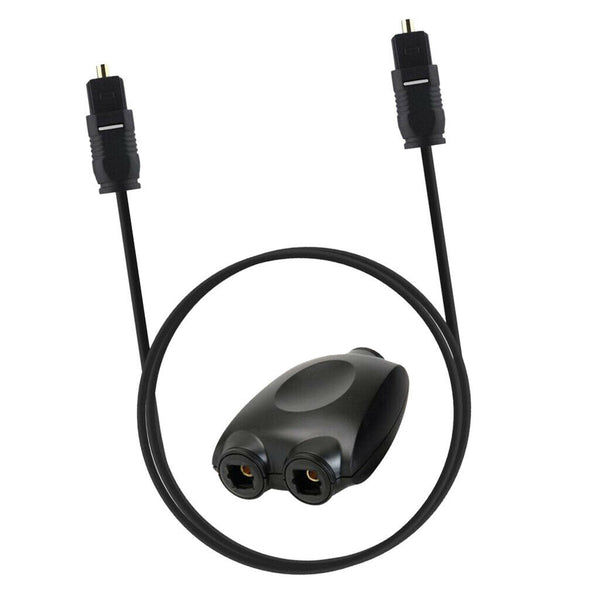 1m Digital Optical Audio Toslink Cable Cord +1 IN 2 OUT Splitter Adapter