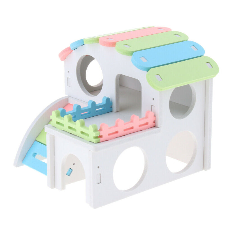 Colorful Hamster Hideout House, Gerbil Villa Living Hut Cabin Play Toys for