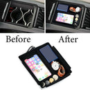 Black Wireless Qi Armrest Organizer Console Storage Box Case For Tesla Mode