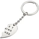 2Pcs New Love Heart Couple Key Chains Souvenirs for Best Friend Keyring, Si M8T7
