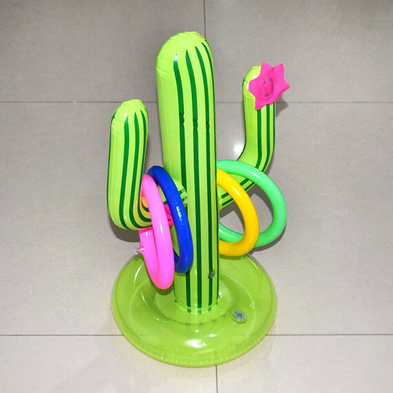 Inflatable Cactus Ring Target Toss Floating Ring Game Swimming Pool Toys