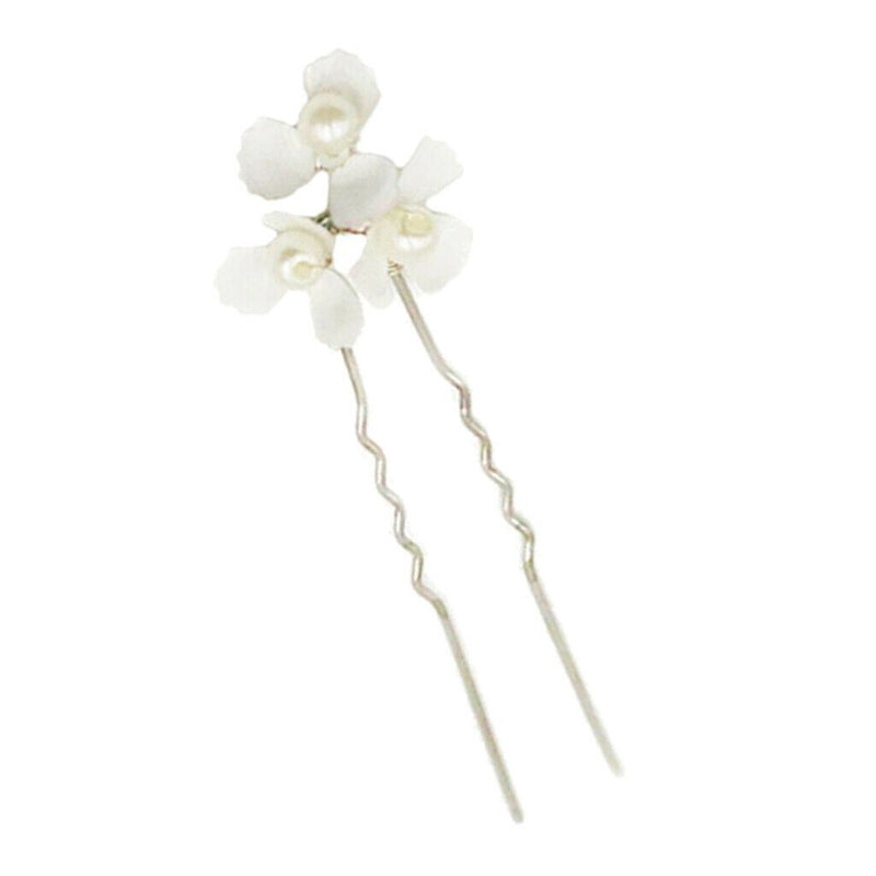 Bride Bridesmaid Wedding Party Hair Pin Womens Hair Stick Headwear White