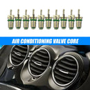 10pcs/set A/C Valve Cores Green Auto Automobile Air Conditioning Valve for R134a