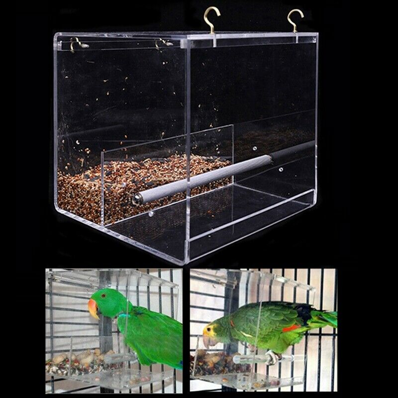 Automatic Parrot Bird Feeder No Mess Feeding Device Seed Food Container for Y3F2