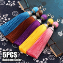 5Pcs 11cm Cushion Curtain Craft Sewing Trim Silky Keychain Bead Tassels Tool Set