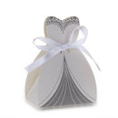 12PCS Paper Candy Gift Bag Pouch Wedding Party Favour White Ribbon Dress De