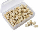 Wood Push Pins,Decorative Thumb Tacks Used on Cork Boards or Maps, Pack of