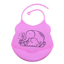 2Pcs Adjustable Waterproof Silicone Infant Baby Bibs With Big Roll Up Pocket