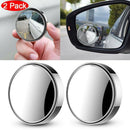 Car Wide Angle Round Convex Mirrors HD Frameless Rearview Blind Spot Mirror*2 US