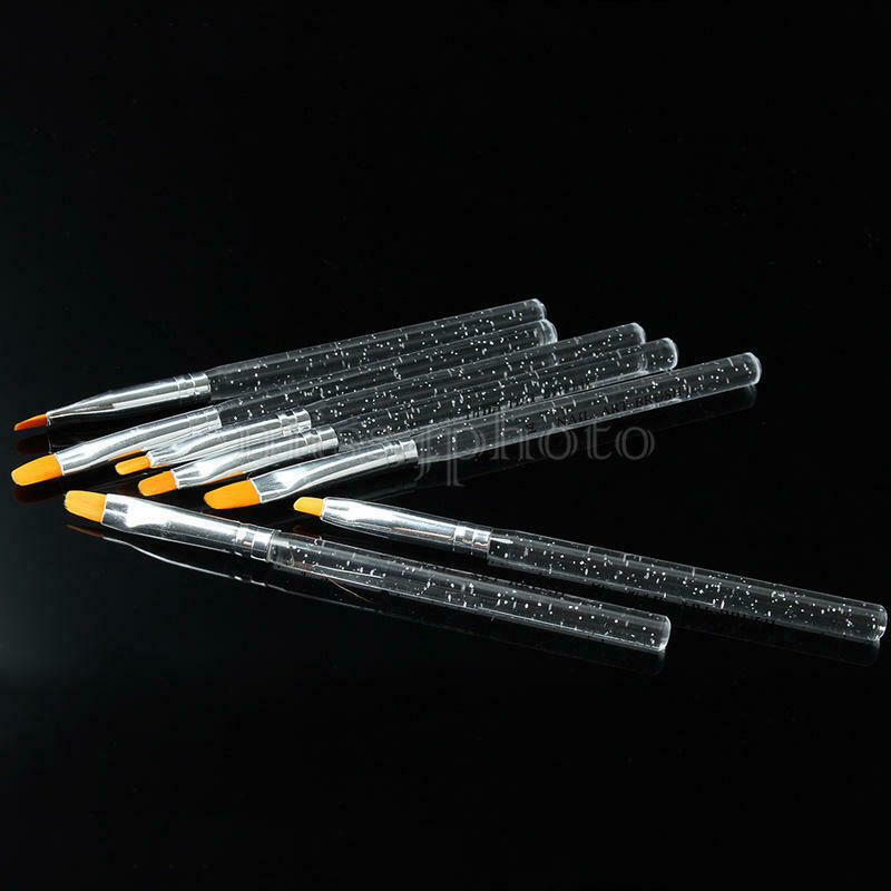 7pcs Nail Art Pen Brush UV Gel Plastic Painting Drawing Polish Builder Se KZQ