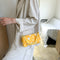 Daisy Flower Handbag Beach Women Canvas Chain Shoulder Bucket Bag (Yellow)