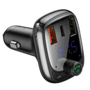 Bluetooth 5.0  Car Charger Adapter Dual USB Type-C TF Card 3 Ports Fast Charge
